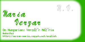 maria verzar business card